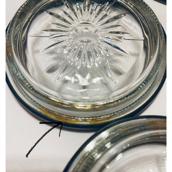 Vintage Leonard Italy Silverplate & Glass Coasters Set of 8 Starburst Design - Picture 8 of 12